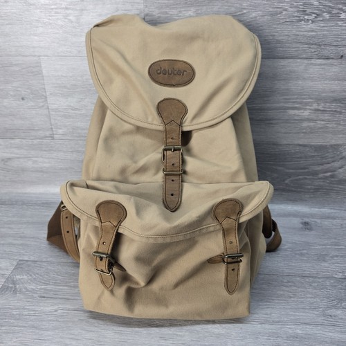 Deuter beige canvas rucksack - deuter,